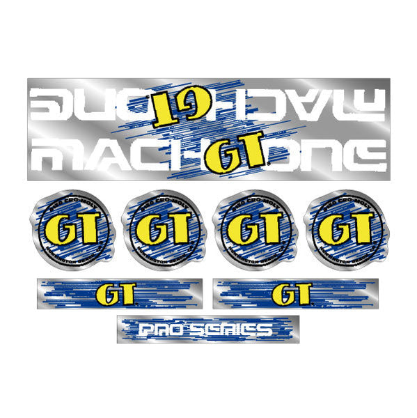1989 GT BMX - Mach One - White on Chrome - decal set | BMX