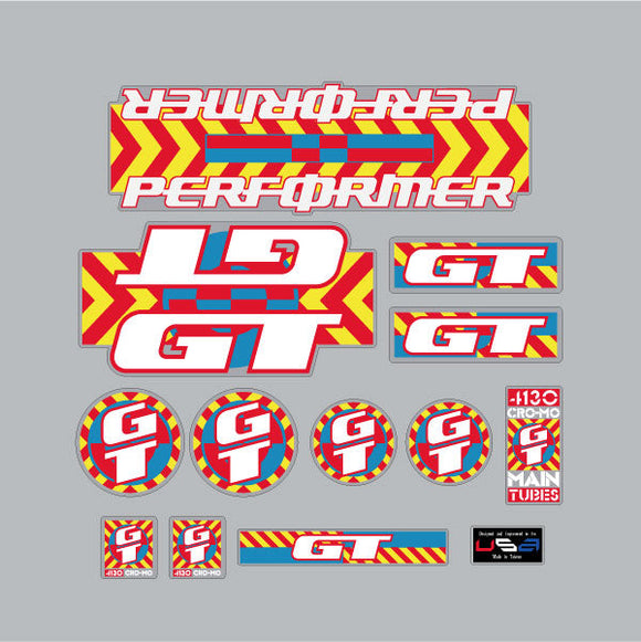1990 GT BMX - Performer - for colored frames on Clear decal set