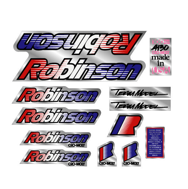 1990 Robinson - Pro Team Model on chrome decal set | BMX Products USA