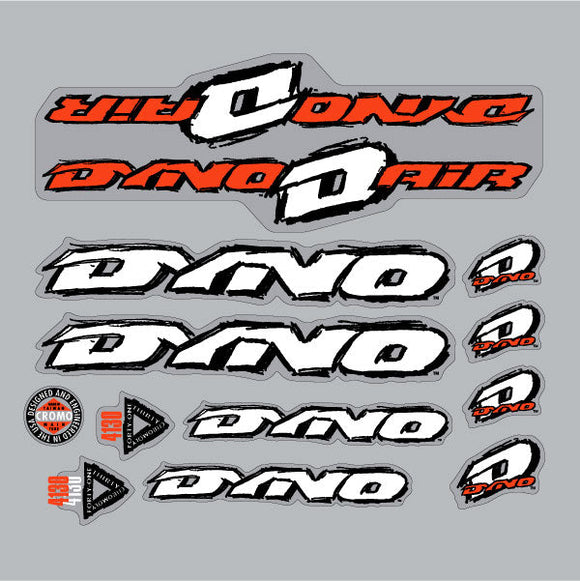 1993 DYNO - AIR with white text for chrome frame decal set