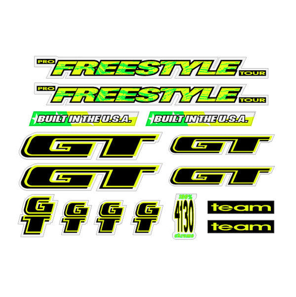 1994 GT - Pro Freestyle TOUR TEAM - on clear decal set | BMX