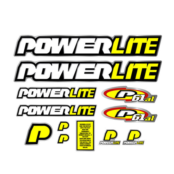 1995 Powerlite - P61aL decal set on chrome