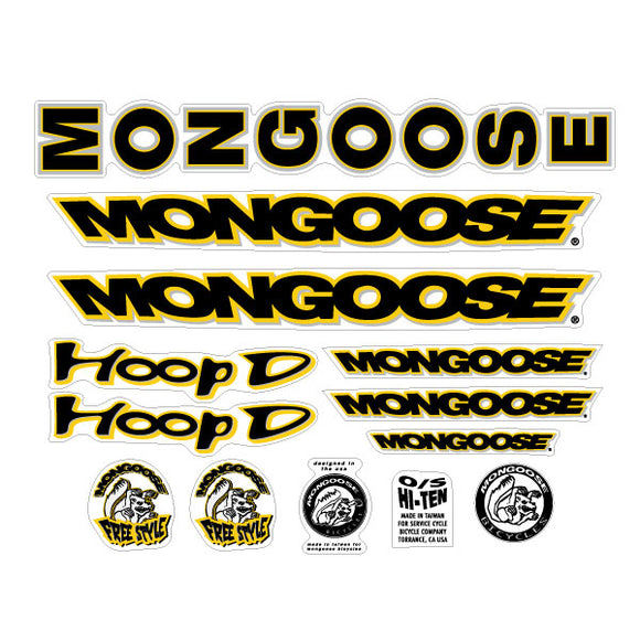 1998 Mongoose - Hoop D  Decal set - for chrome frame