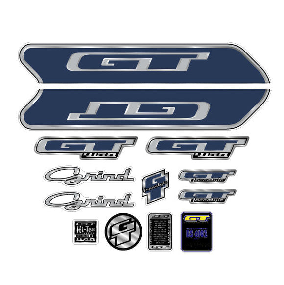 2001 GT BMX - Grind for Silver frame - decal set