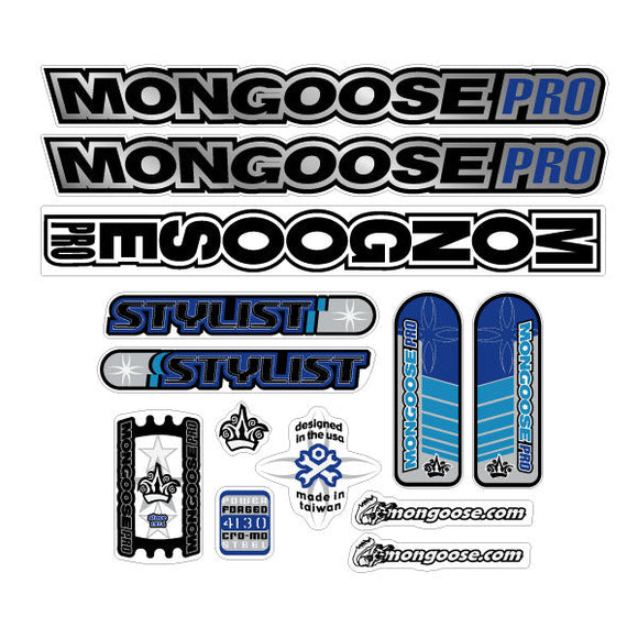 2001 Mongoose -Stylist Decal set for Yellow frame