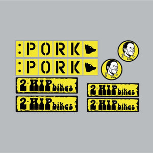 2hip - Pork Yellow on clear decal set