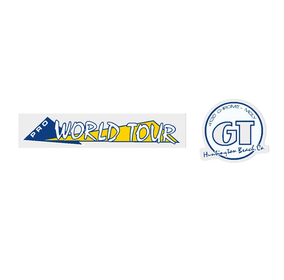 1986 GT BMX Pro World Tour handle bar set - clear - yellow/blue