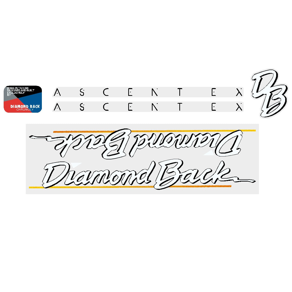 1987 Diamond Back - ASCENT EX MTB decal set for yellow frame | BMX