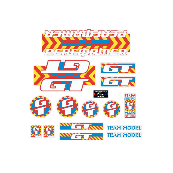 1990 GT BMX - Performer - for colored frames on Clear decal set