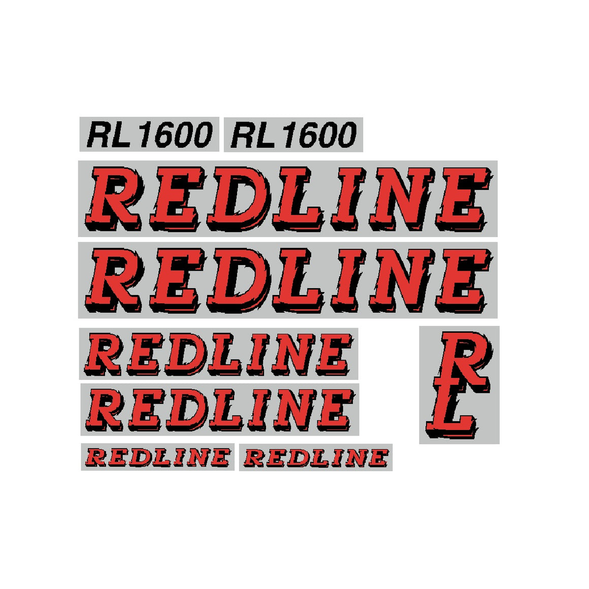 1990 Redline - RL 1600 - Red and Black Decal set - for chrome frames ...