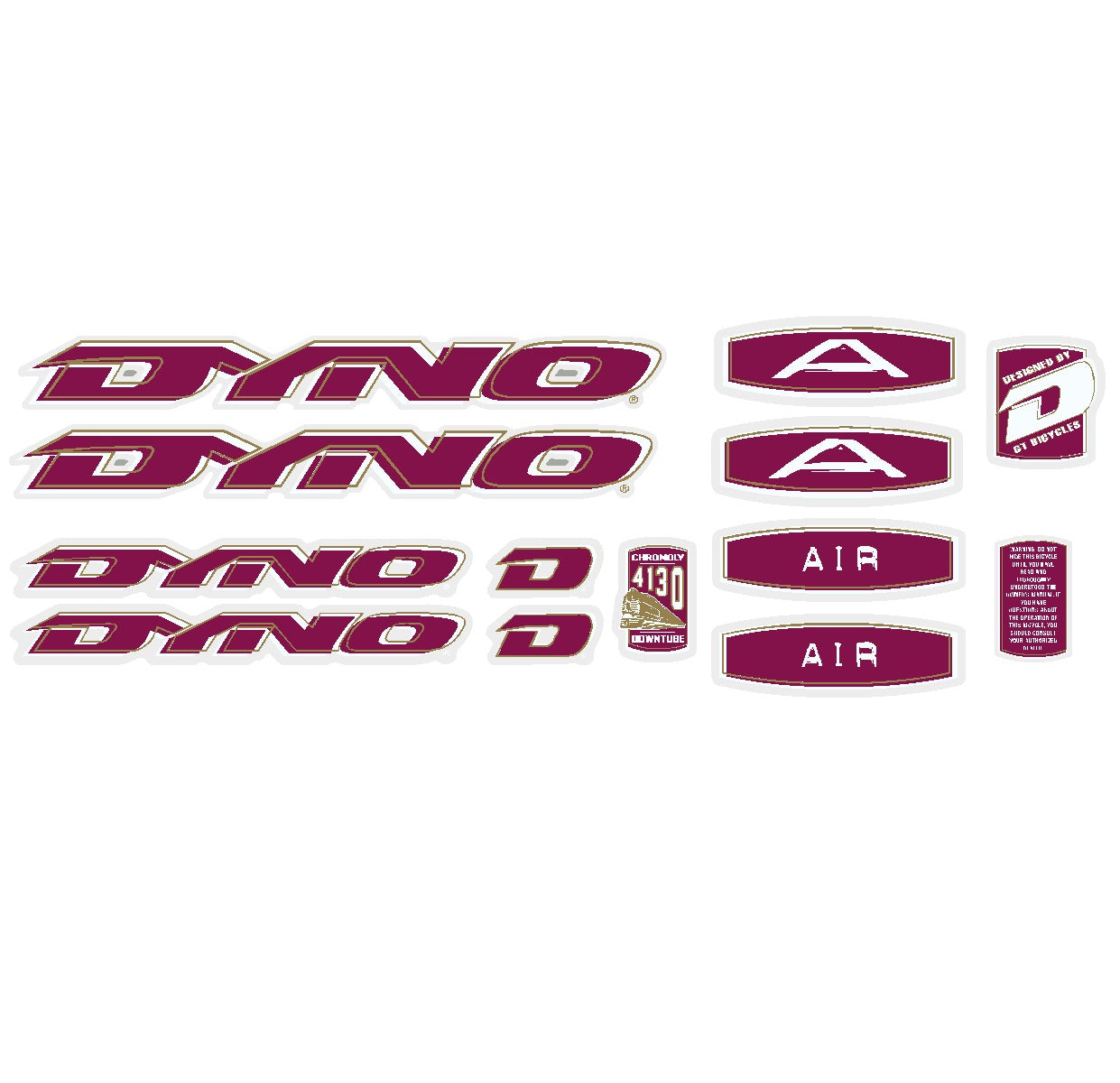 1995 DYNO - VFR decal set for chrome frame