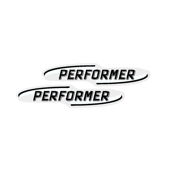 1998 GT BMX - Performer - top tube decals - Black, Silver & White for black or green frame