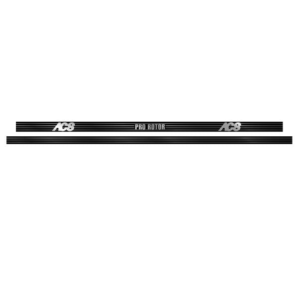 ACS - PRO - ROTOR decal - BLACK on chrome | BMX Products USA