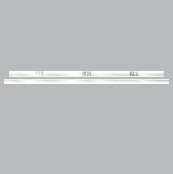 ACS - ROTOR decal - WHITE on chrome | BMX Products USA