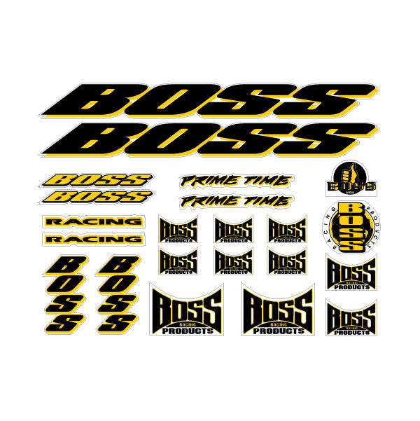 BOSS Racing - PRIME TIME - black-yellow - decal set | BMX Products USA