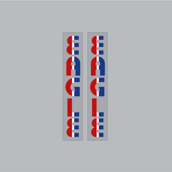 Dan Gurney - EAGLE - THIN font - fork decals