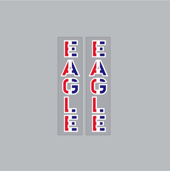 Dan Gurney - EAGLE - White outline - fork decals