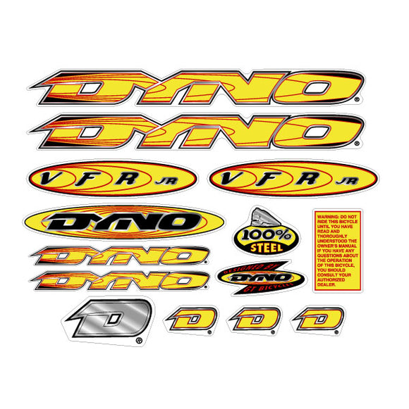1999 DYNO - VFR JR yellow and red decal set
