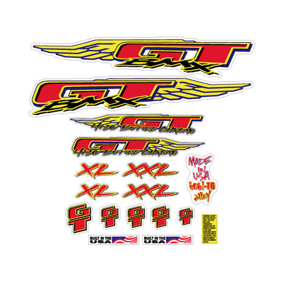 1994 GT BMX - PRE Series XL & XXL - with Red on Clear decal set