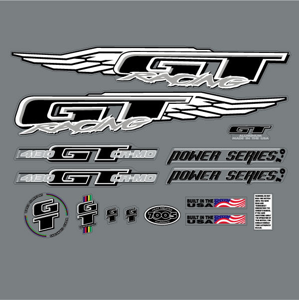 1998 GT BMX - Power Series 1.0 - decal set for blue frame | BMX