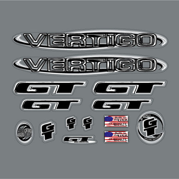 1999 GT BMX -  Vertigo decal set - for Rainbow frame