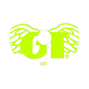 GT - Wings Sprocket decal - for 43T in FLURO YELLOW on clear