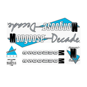 1988 Mongoose - Decade Decal set - Red frame