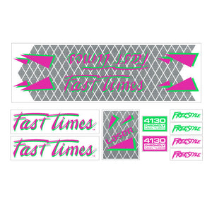 Jamis - "Fast times" Freestyle Magenta bmx decal set