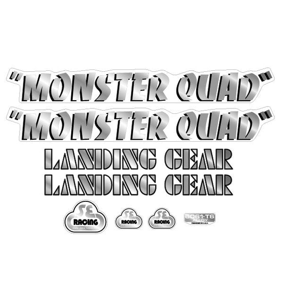 SE Bikes- Monster Quad decal set in Black & Chrome
