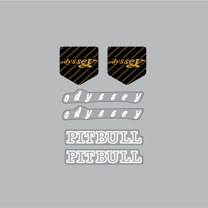 Odyssey - PITBULL brake decals in WHITE