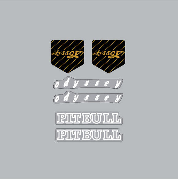Odyssey - PITBULL brake decals in WHITE
