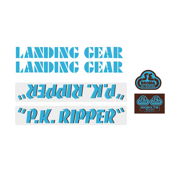 SE BIKES - P.K. Ripper Decal set - blue/brown on clear - OVERSIZED