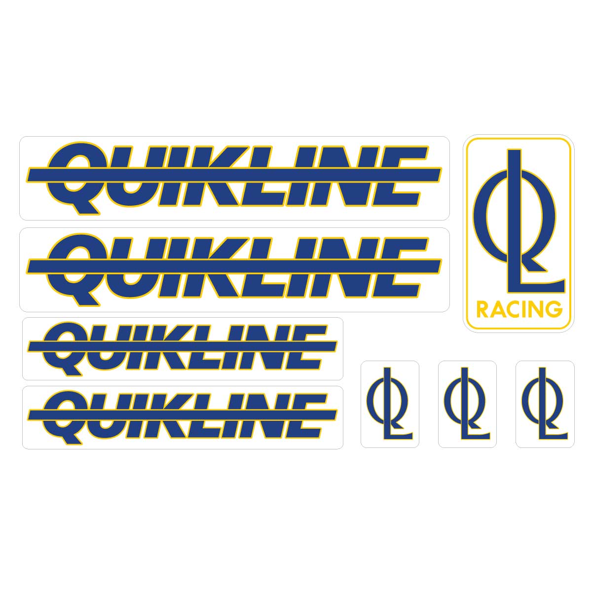 Quickline Racing - blue yellow - decal set | BMX Products USA
