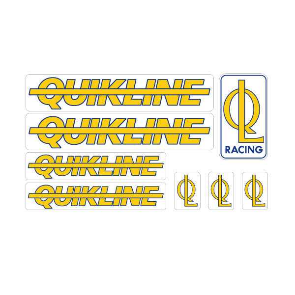 Quickline Racing - yellow blue - decal set | BMX Products USA
