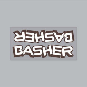 SE Racing - Basher Downtube decal in White with Brown shadow