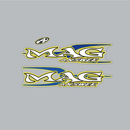 Answer - Mag - Blue & Yellow fork decal set  - Bmx Products AU
