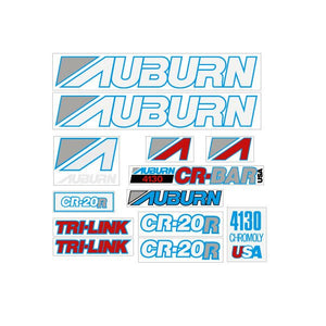 1988 Auburn -  CR-20R blue on clear decal set