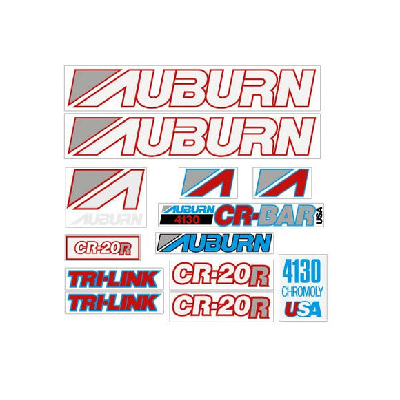 1988 Auburn -  CR-20R red on clear decal set