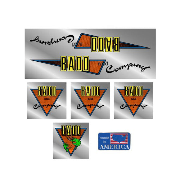 Badd & Company - BMX decal set - Printed on chrome