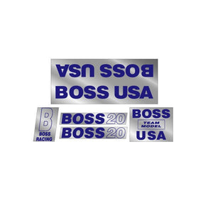 BOSS - Racing USA 20" blue on chrome decal set
