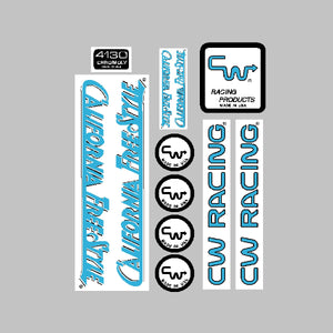 CW - California Freestyle 84/85 Blue over White Decal set