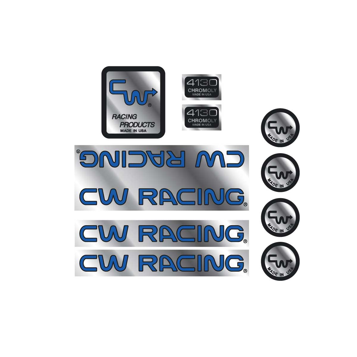 CW - ZX Series 82/84 Blue over Chrome Decal set | BMX Products USA