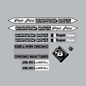 Diamond Back - 1984 Super Viper "Leary Sig" - for grey frame decal set