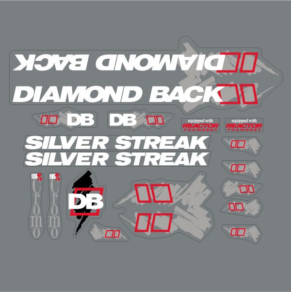 1990 Diamond Back - Silver Streak decal set for Black frame | BMX