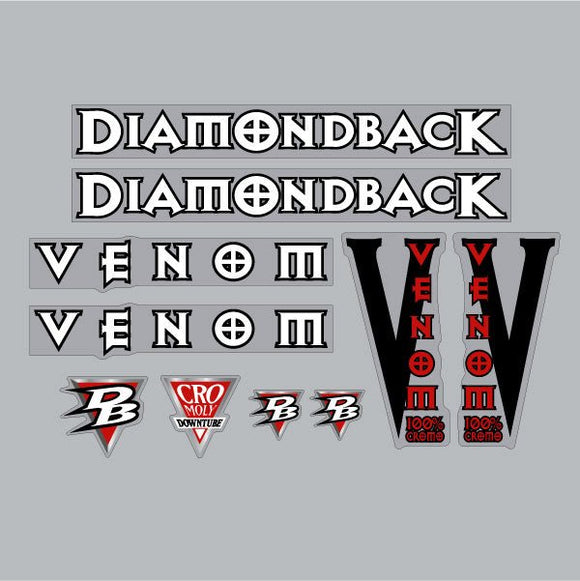 Diamond Back - 1998 Venom for Black frame decal set
