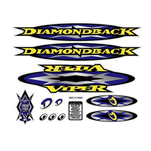 Diamond Back - 1999 Viper for Chrome frame decal set