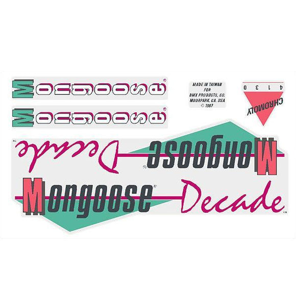 1987 Mongoose - Decade decal set - Blue frame