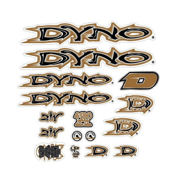 1999 DYNO -AIR decal set for chrome frame | BMX Products USA