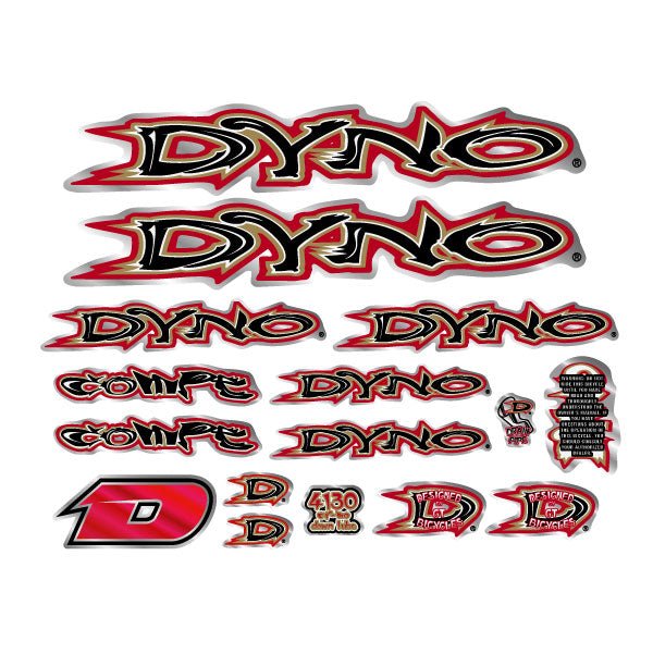 1999 DYNO - COMPE decal set for chrome frame | BMX Products USA