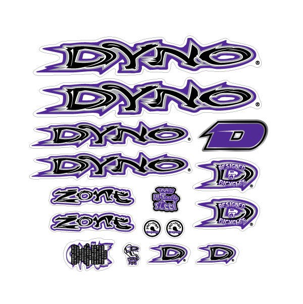 1999 DYNO -ZONE decal set for orange frame | BMX Products USA